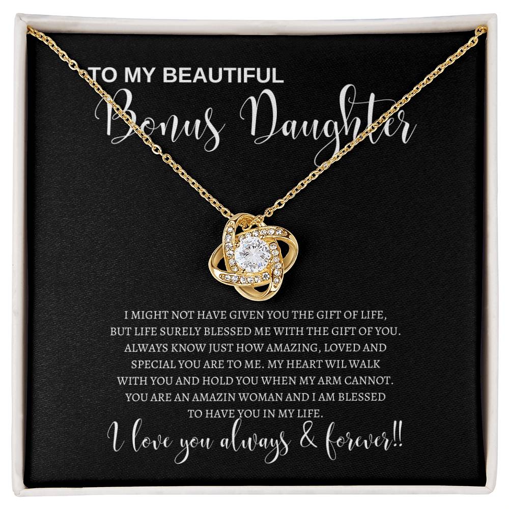 To My Bonus Daughter | Gift Of Life | Love Knot Necklace