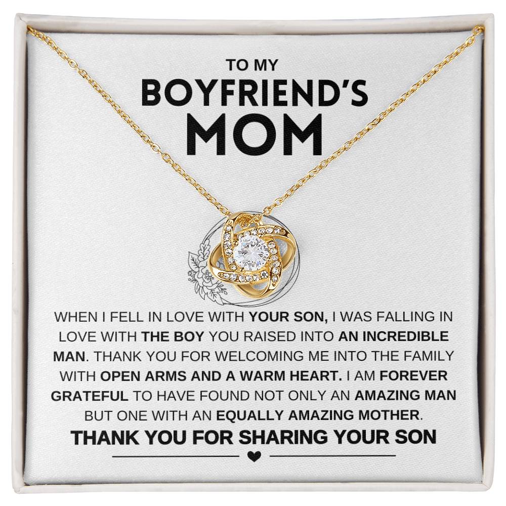 To My Boyfriend's Mom | Forever Grateful |Love knot Necklace