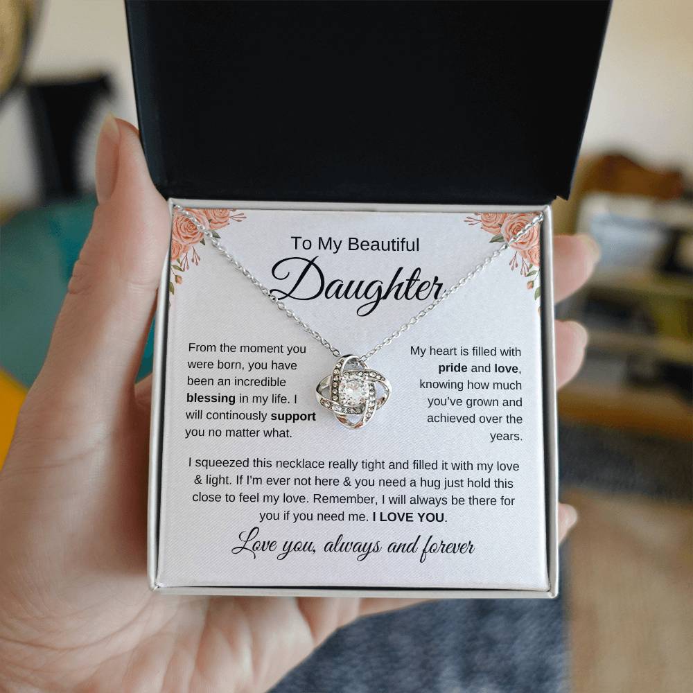 To My Beautiful Daughter | Love and Light | Love Knot Necklace