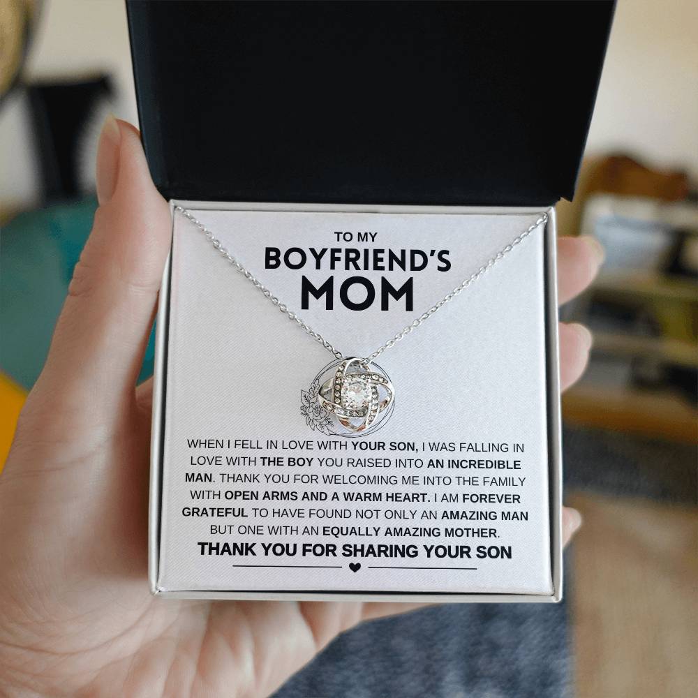 To My Boyfriend's Mom | Forever Grateful |Love knot Necklace