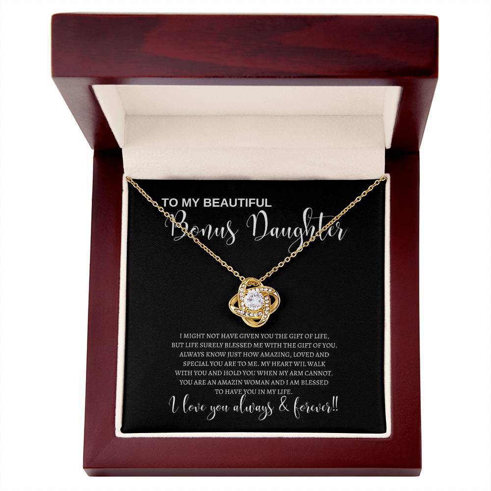 To My Bonus Daughter | Gift Of Life | Love Knot Necklace