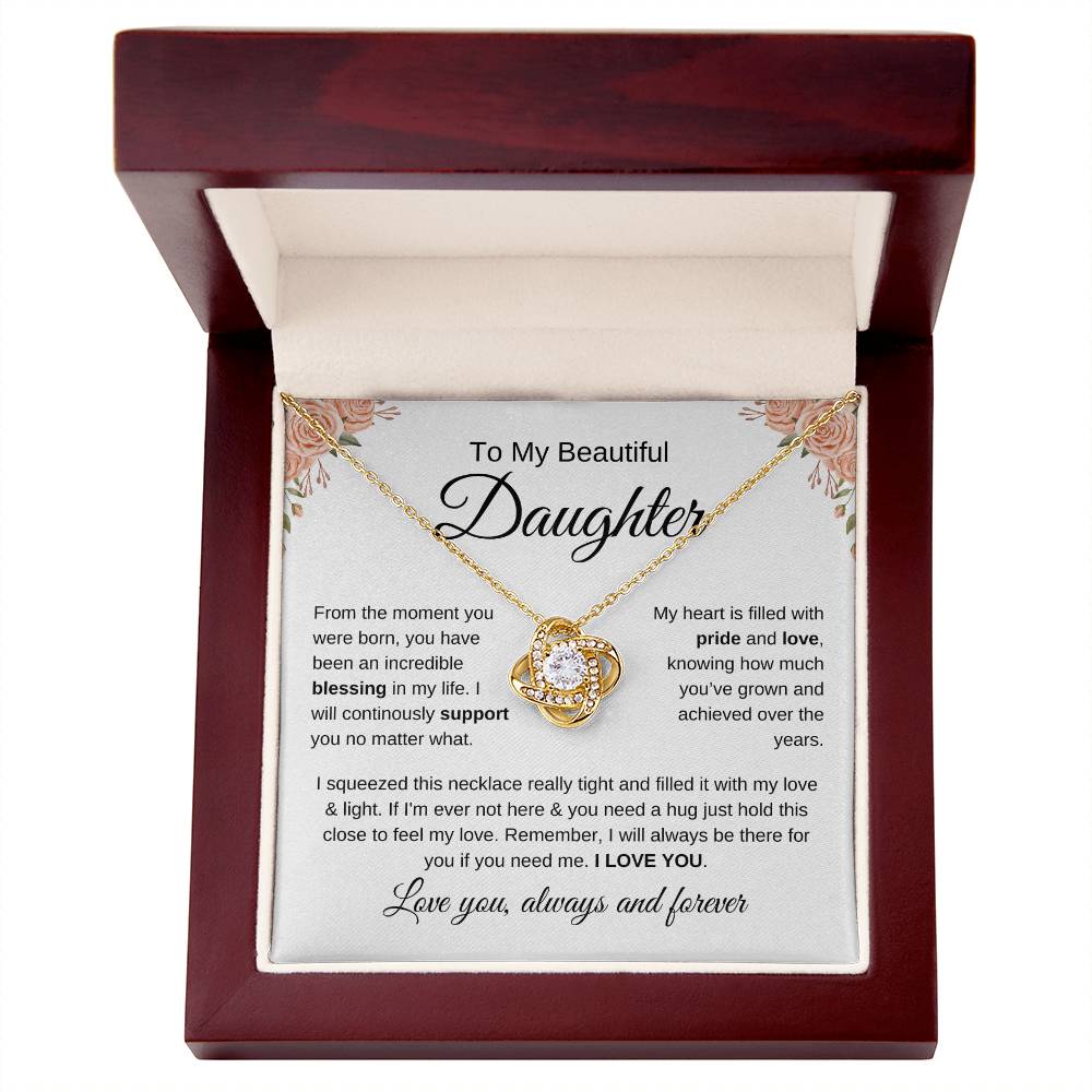 To My Beautiful Daughter | Love and Light | Love Knot Necklace