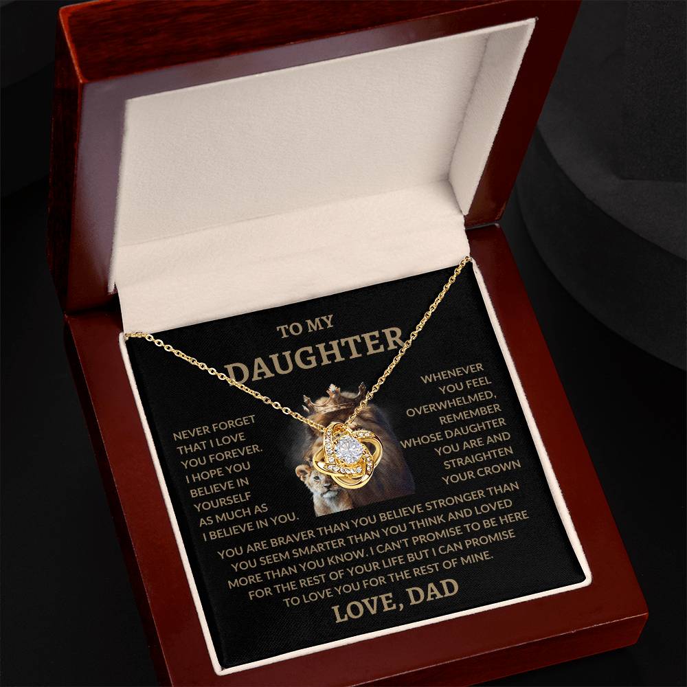 To My Daughter | Love Dad | Love Knot Necklace