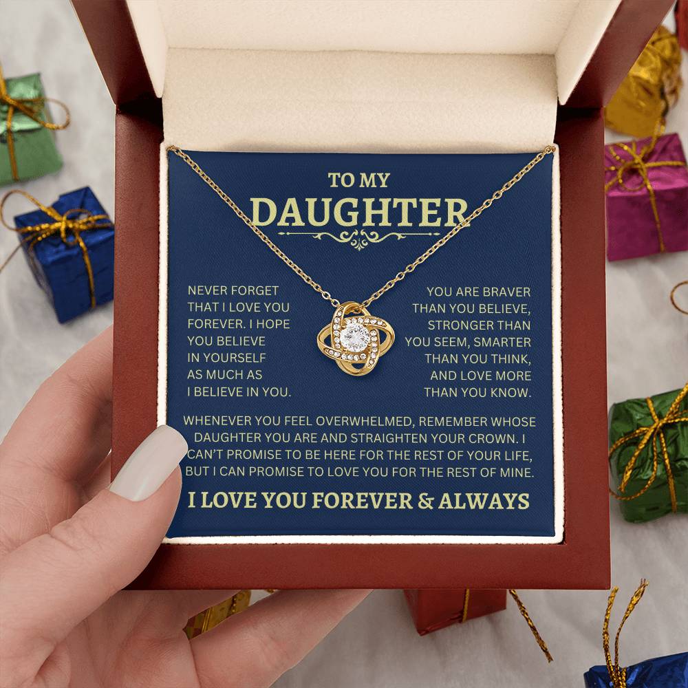 To My Daughter | Never Forget | Love Knot Necklace