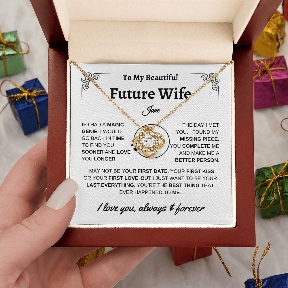 To My Beautiful Future Wife | You First Kiss | Love Knot Necklace