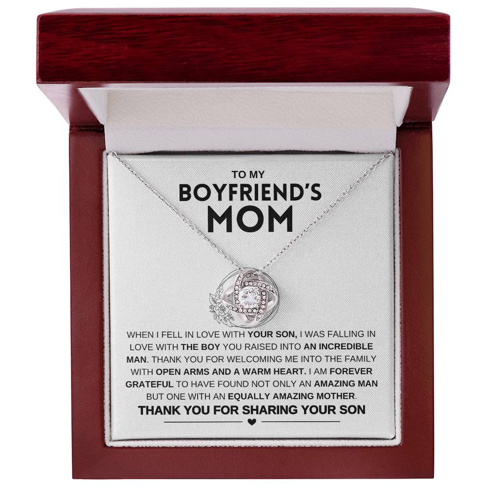 To My Boyfriend's Mom | Forever Grateful |Love knot Necklace
