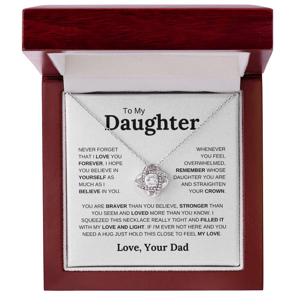 To My Daughter | Straighten Your Crown | Love Knot Necklace