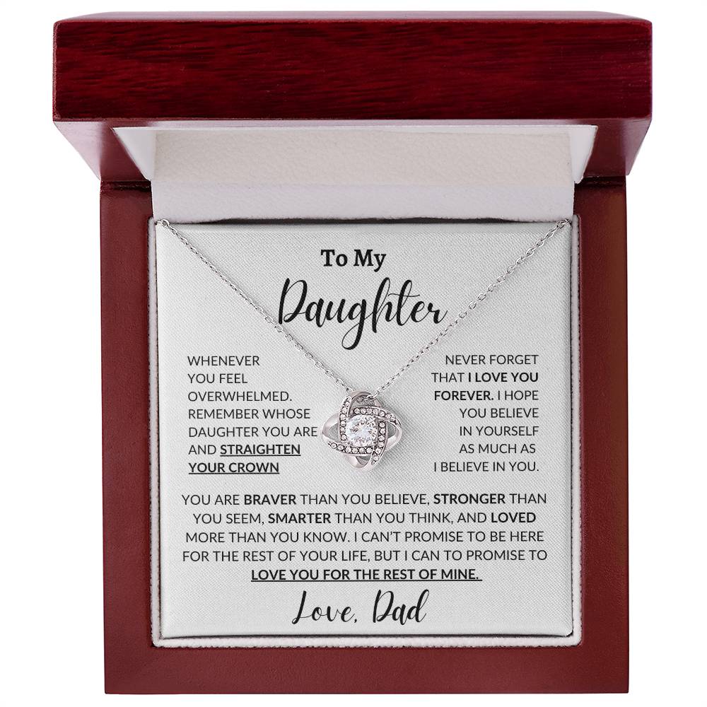 To My Daughter | Straighten Your Crown | Love Knot Necklace