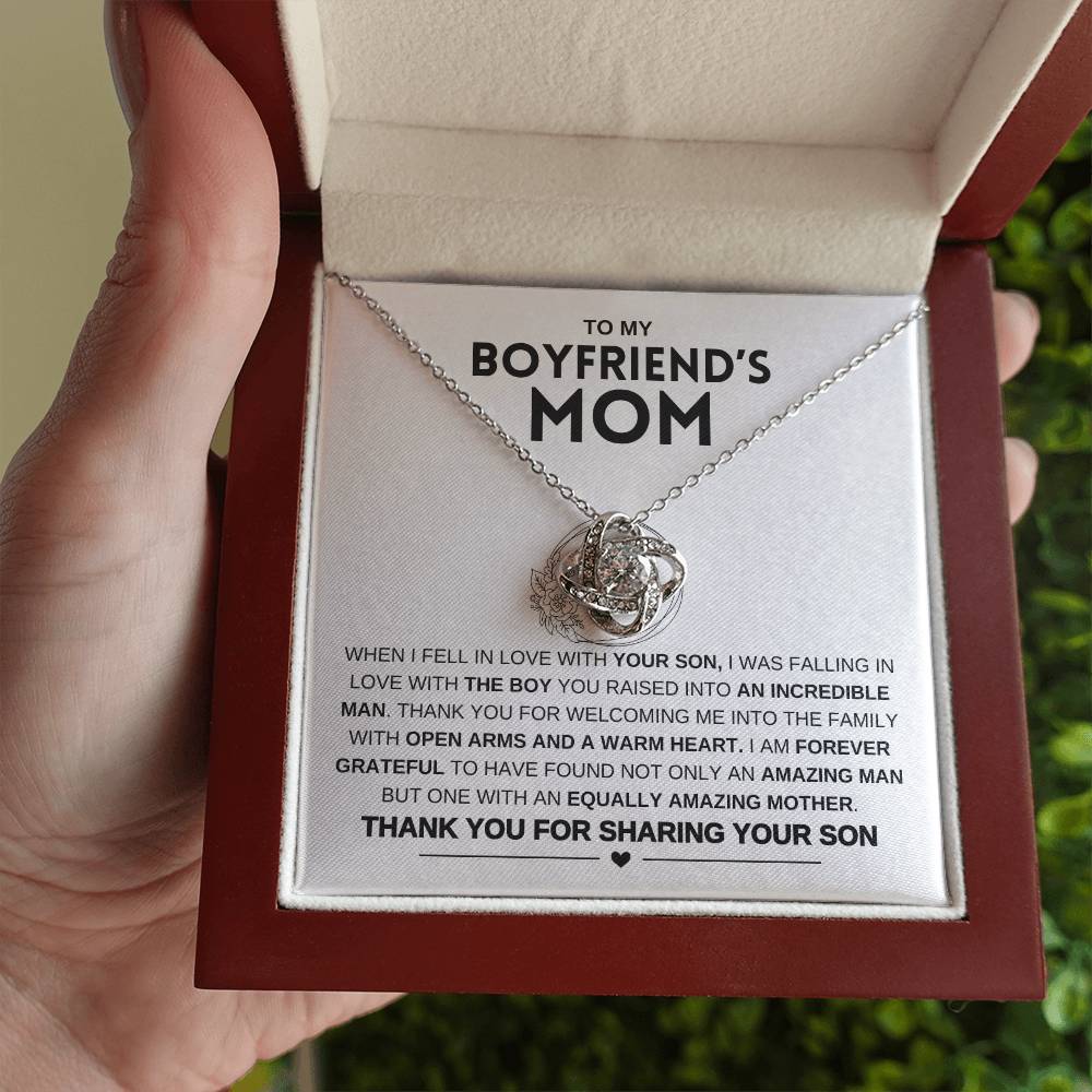 To My Boyfriend's Mom | Forever Grateful |Love knot Necklace