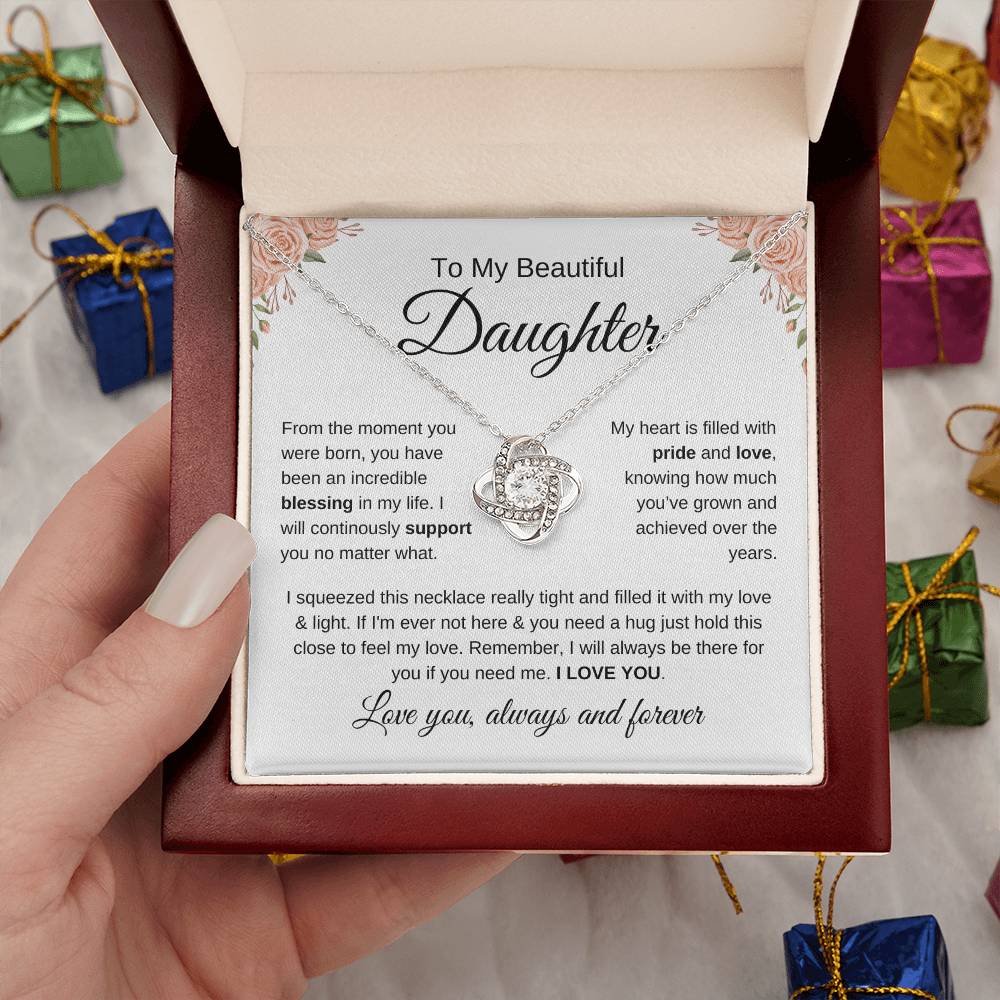 To My Beautiful Daughter | Love and Light | Love Knot Necklace