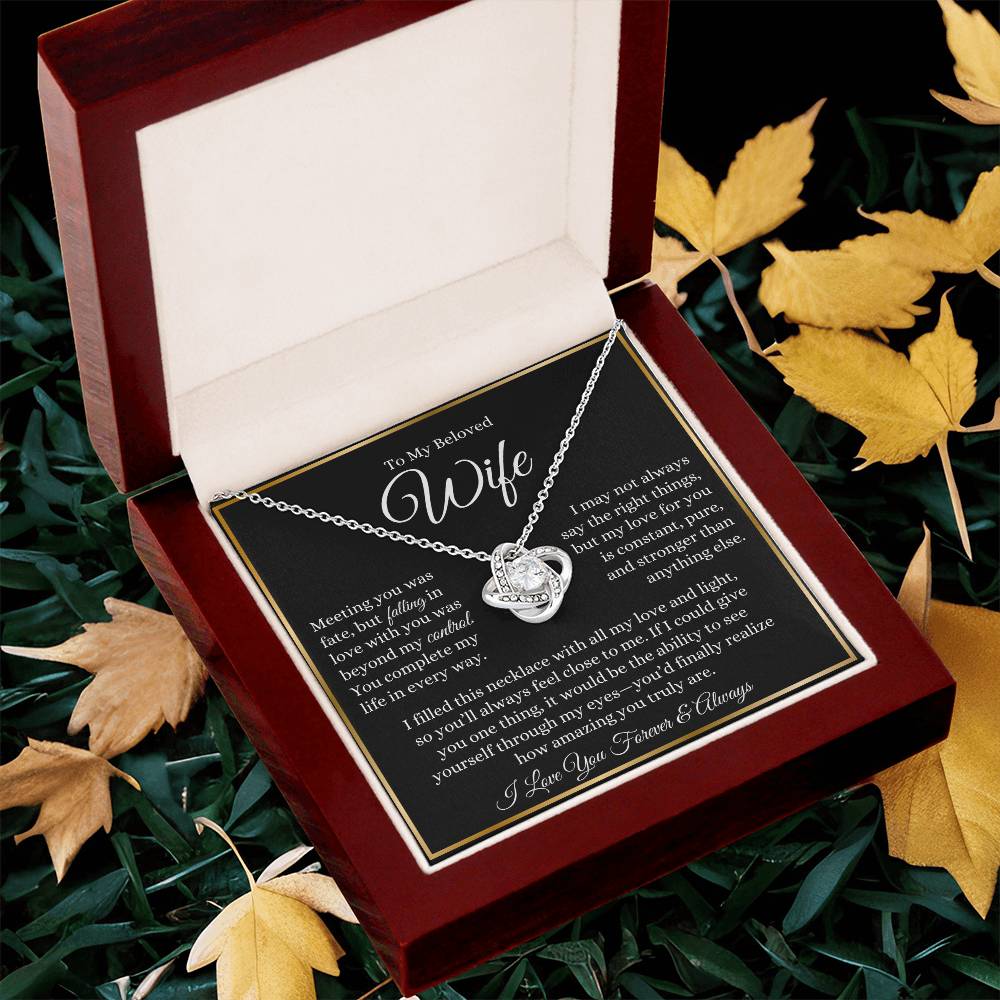 To My Beloved Wife - Love Knot Neckalce