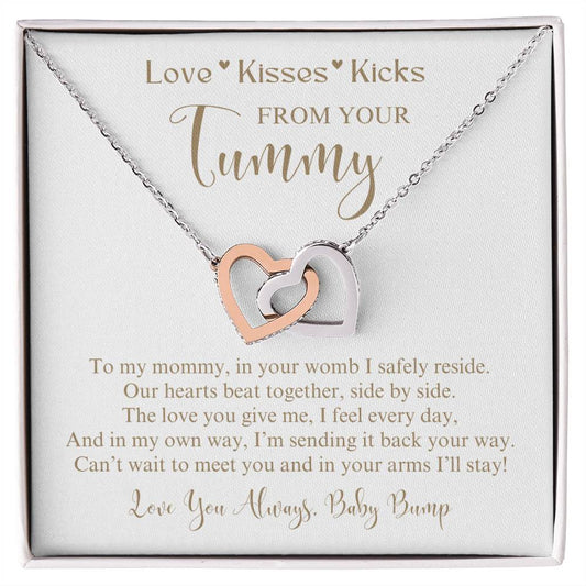 Mommy To Be Necklace | From Your Tummy | Interlocking Heart Necklace