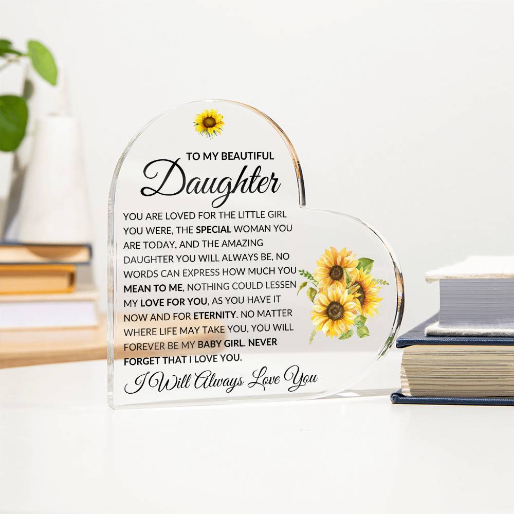To My Beautiful Daughter | The Special Woman You Are | Heart Acrylic Plaque