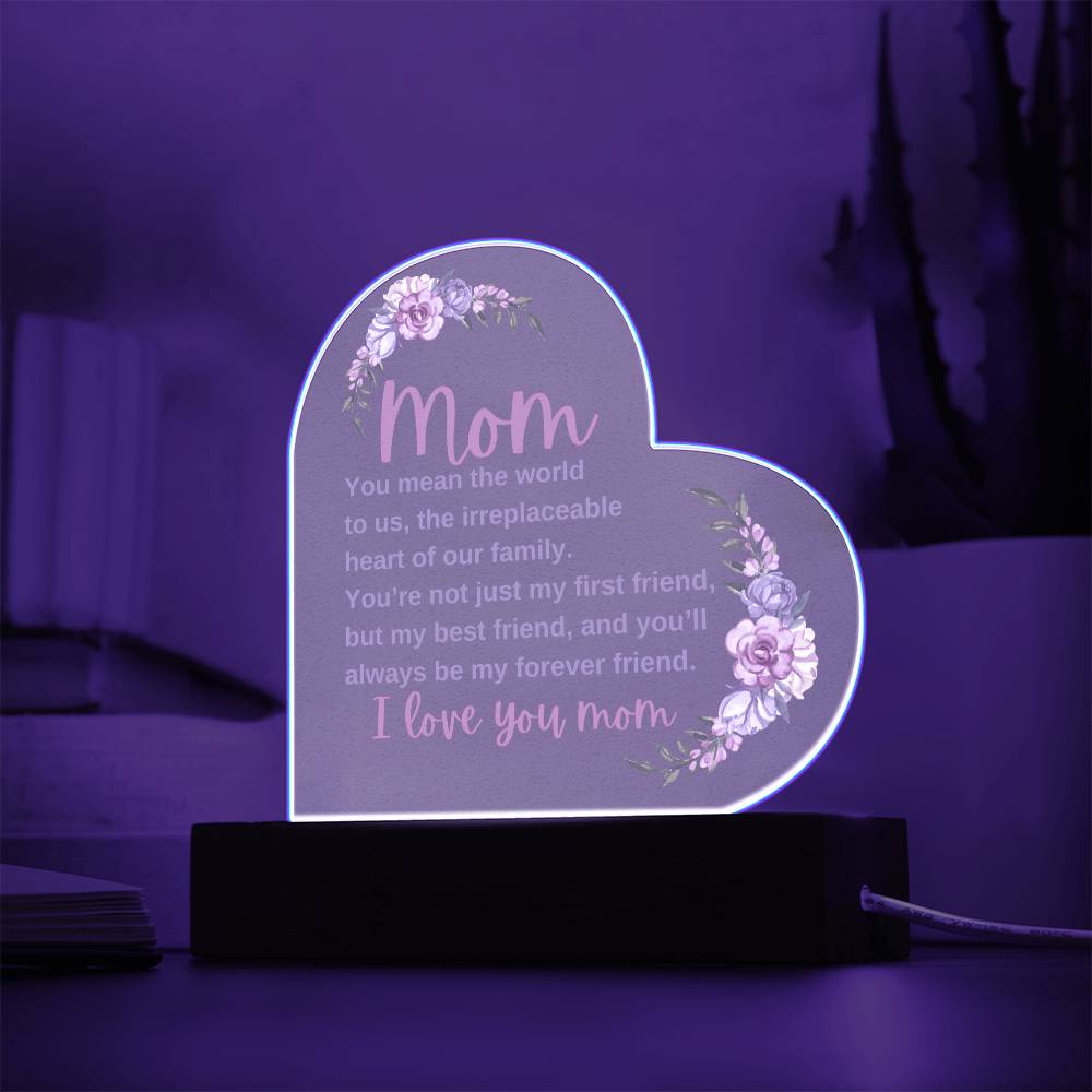 Mom | You Mean The World | Heart Acrylic Plaque
