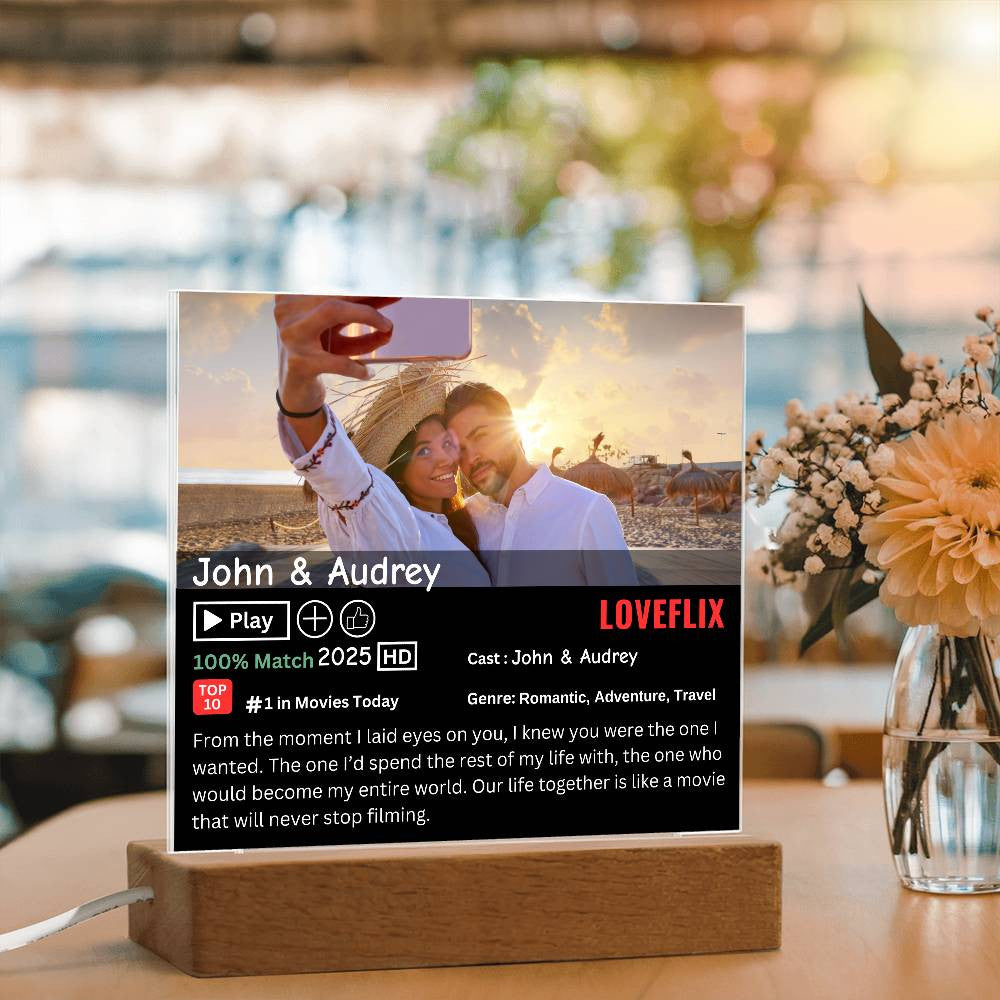 Personalized Loveflix Acrylic Plaque