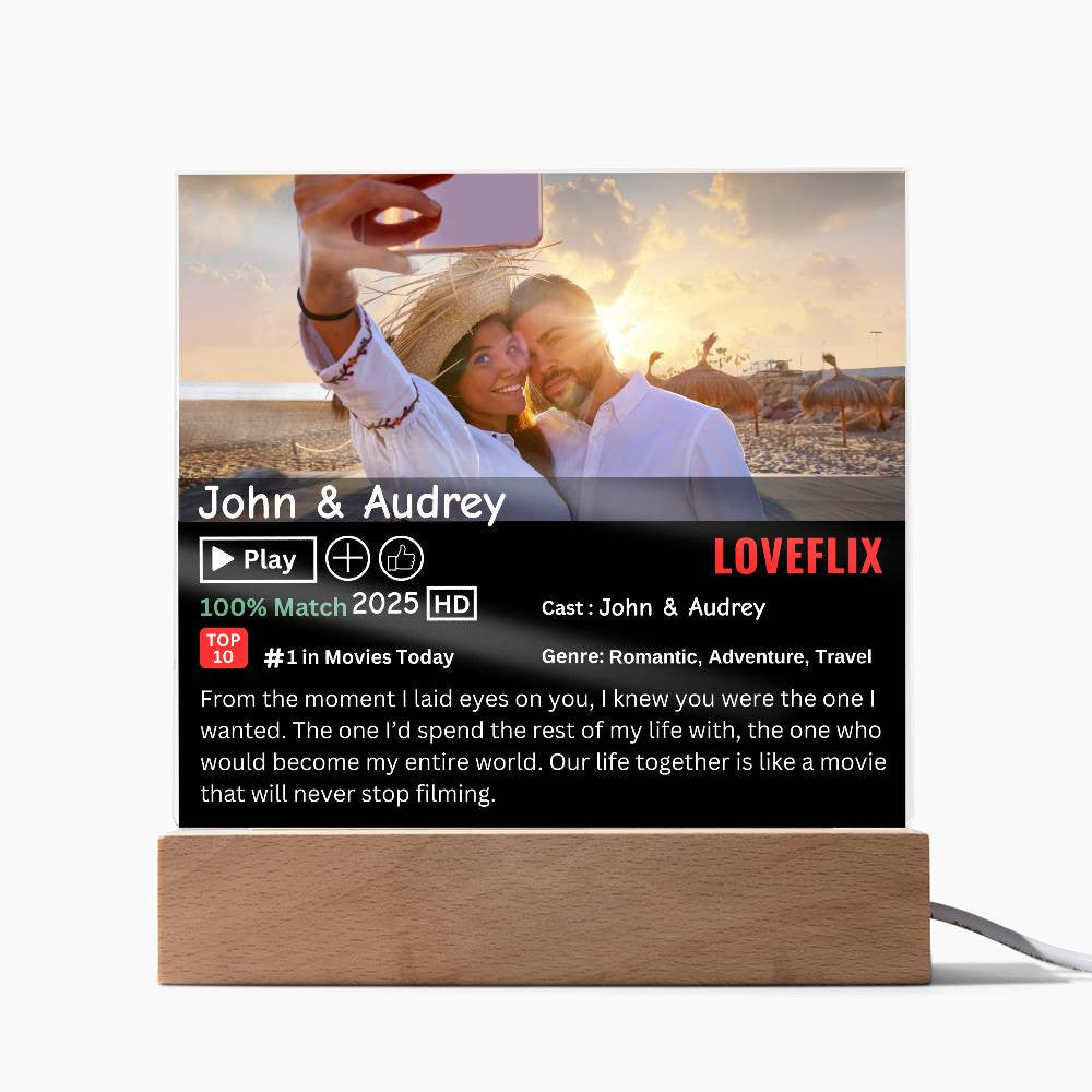 Personalized Loveflix Acrylic Plaque