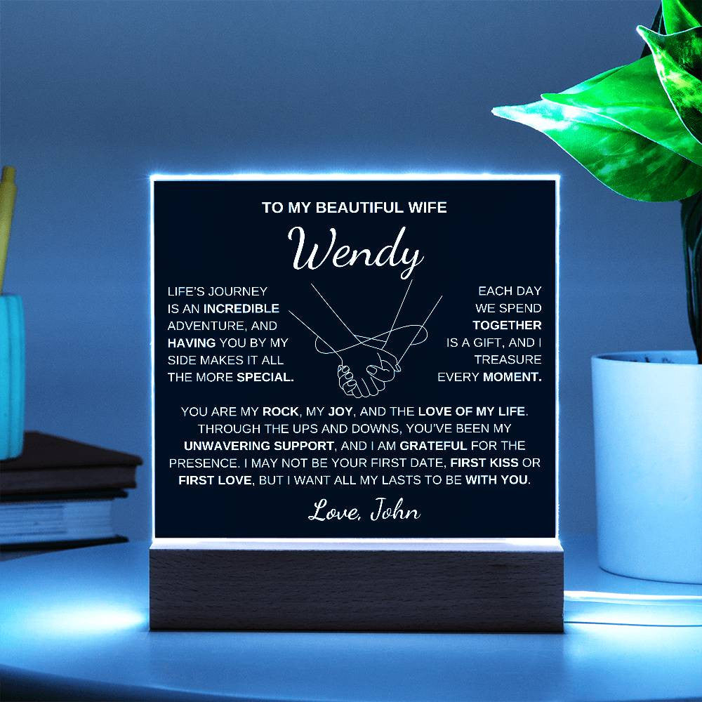 To My Beautiful Wife | My Rock | Acrylic Plaque