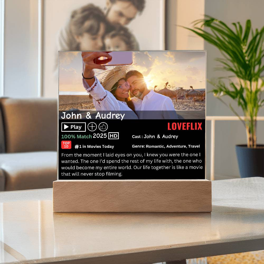 Personalized Loveflix Acrylic Plaque