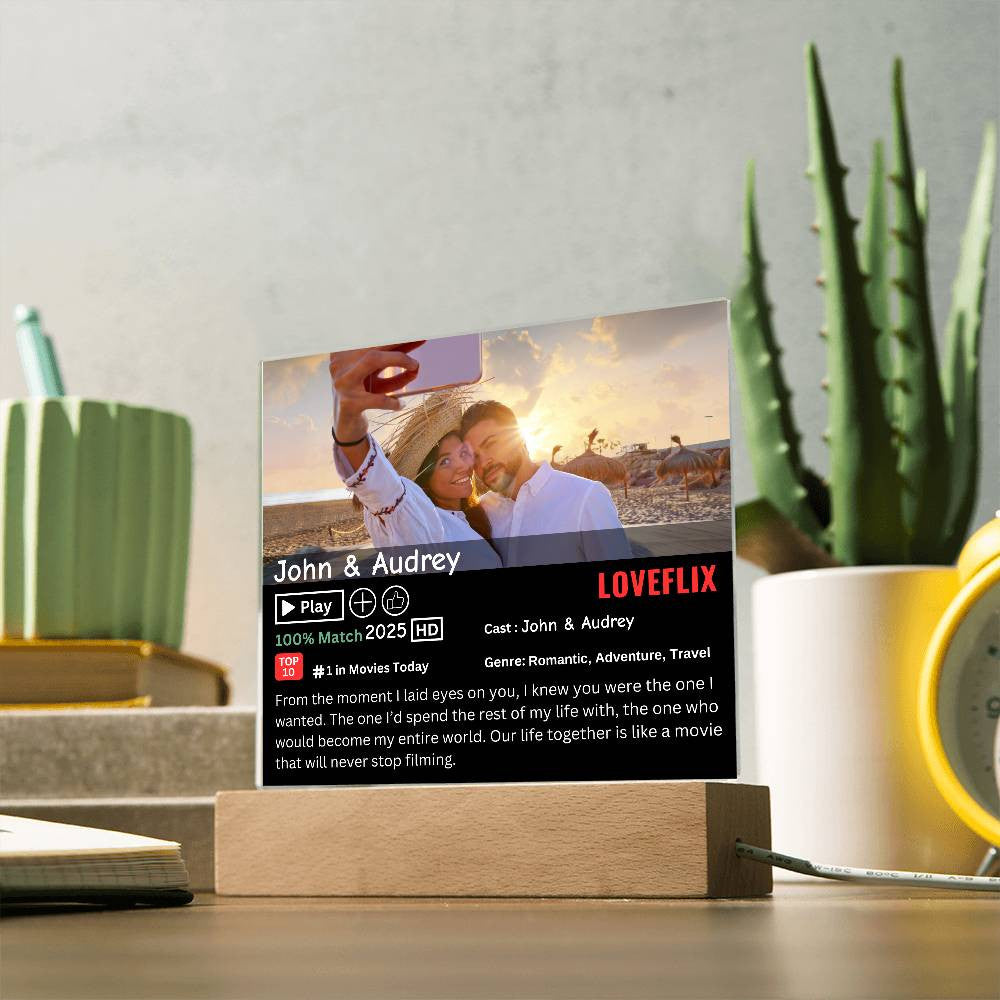 Personalized Loveflix Acrylic Plaque