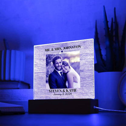 Personalized Wedding Photo Frame | Square  Acrylic Plaque