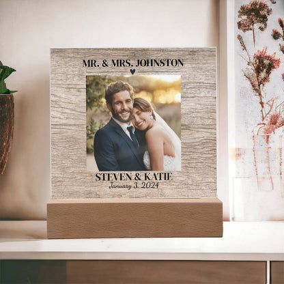 Personalized Wedding Photo Frame | Square  Acrylic Plaque