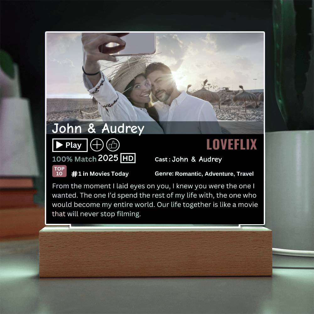 Personalized Loveflix Acrylic Plaque
