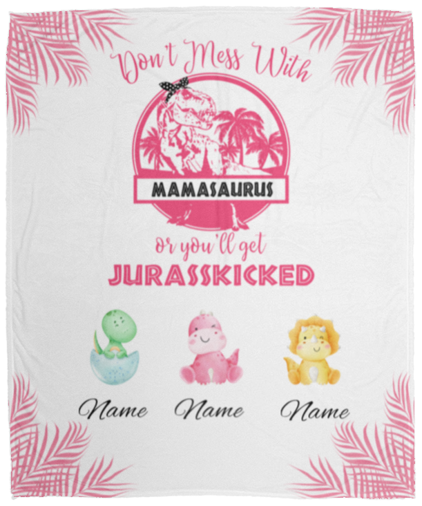 Mamasaurus Personalized Blanket | Mother's Day Gift