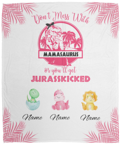 Mamasaurus Personalized Blanket | Mother's Day Gift