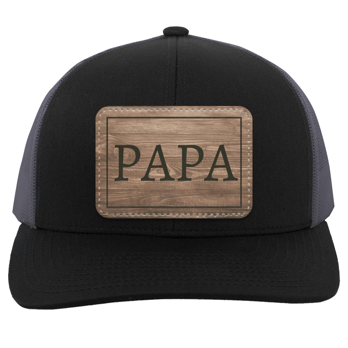 Papa - Wooden Patch Hat