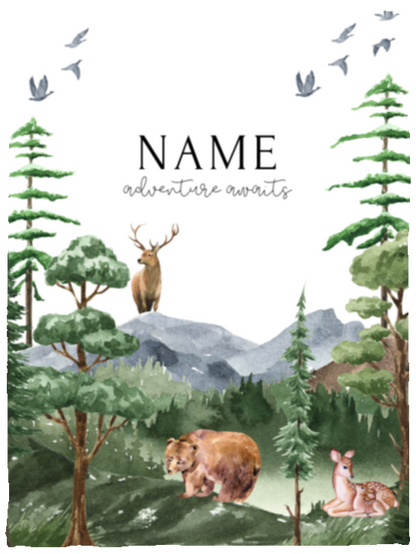 Personalized Woodland Animal Baby Blanket - 1