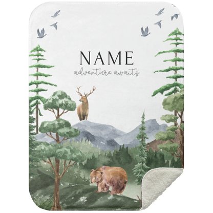 Personalized Woodland Animal Baby Blanket - 1