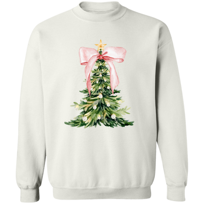 Pink Christmas Tree Bow T-shirt | Sweatshirt