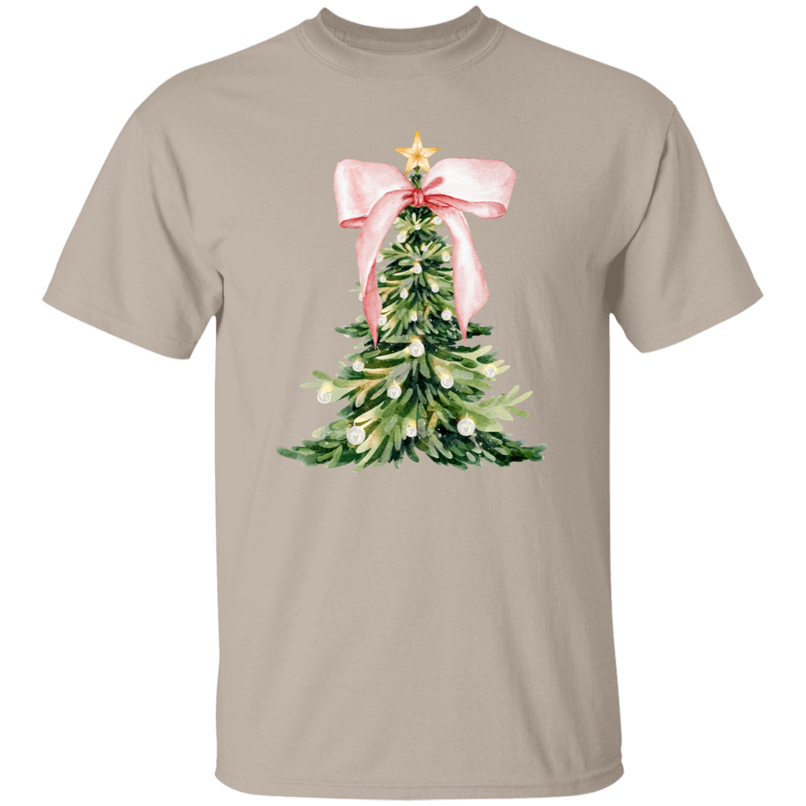 Pink Christmas Tree Bow T-shirt | Sweatshirt