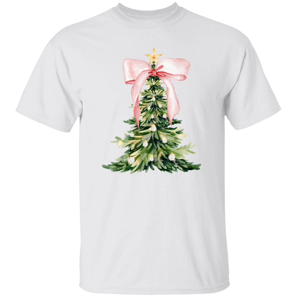 Pink Christmas Tree Bow T-shirt | Sweatshirt