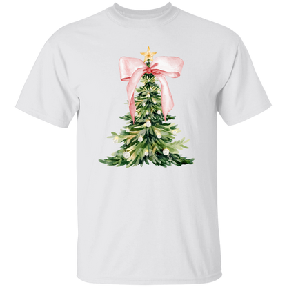 Pink Christmas Tree Bow T-shirt | Sweatshirt