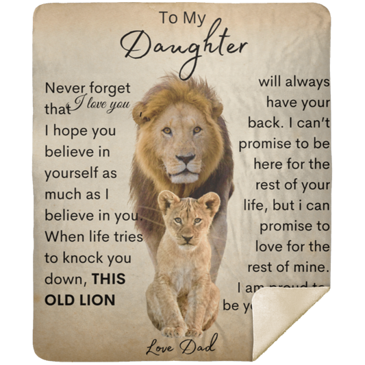 To My Daughter | Never Forget | Lion Mink Sherpa Blanket