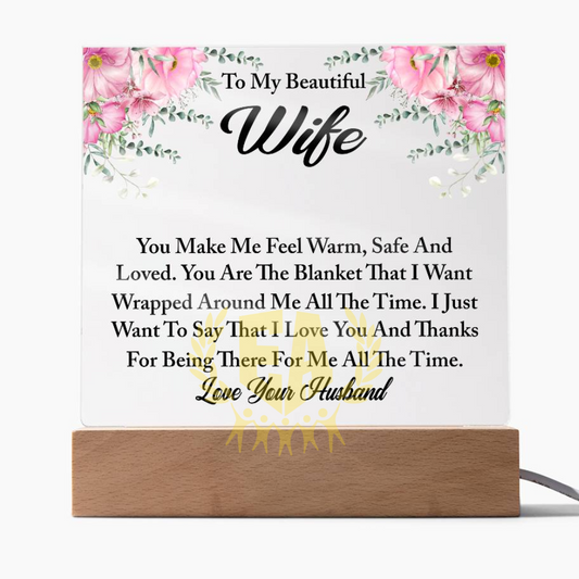 To My Beautiful Wife | Acrylic Message Plaque