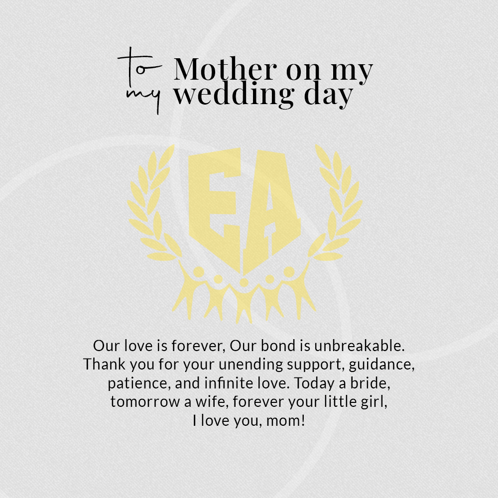 To My Mother On My Wedding Day