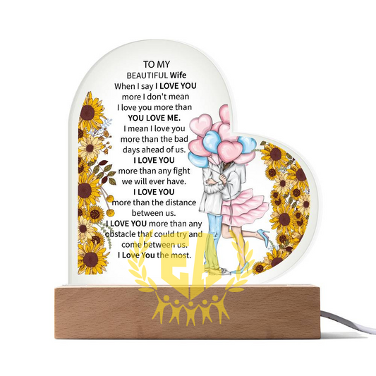 To My Beautiful Wife| Acrylic Message Plaque