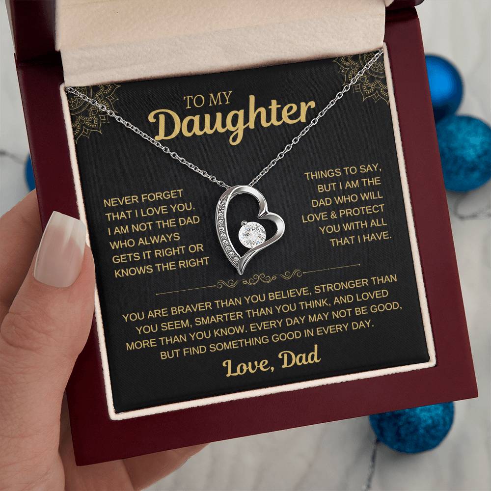 To My Daughter - Love Dad - Beautiful Gift Necklace