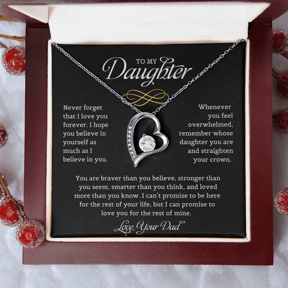 To My Daughter | Never Forget | Forever Love Necklace