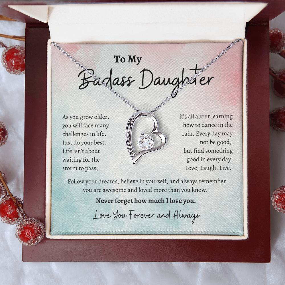 To My Badass Daughter| Forever Love Necklace