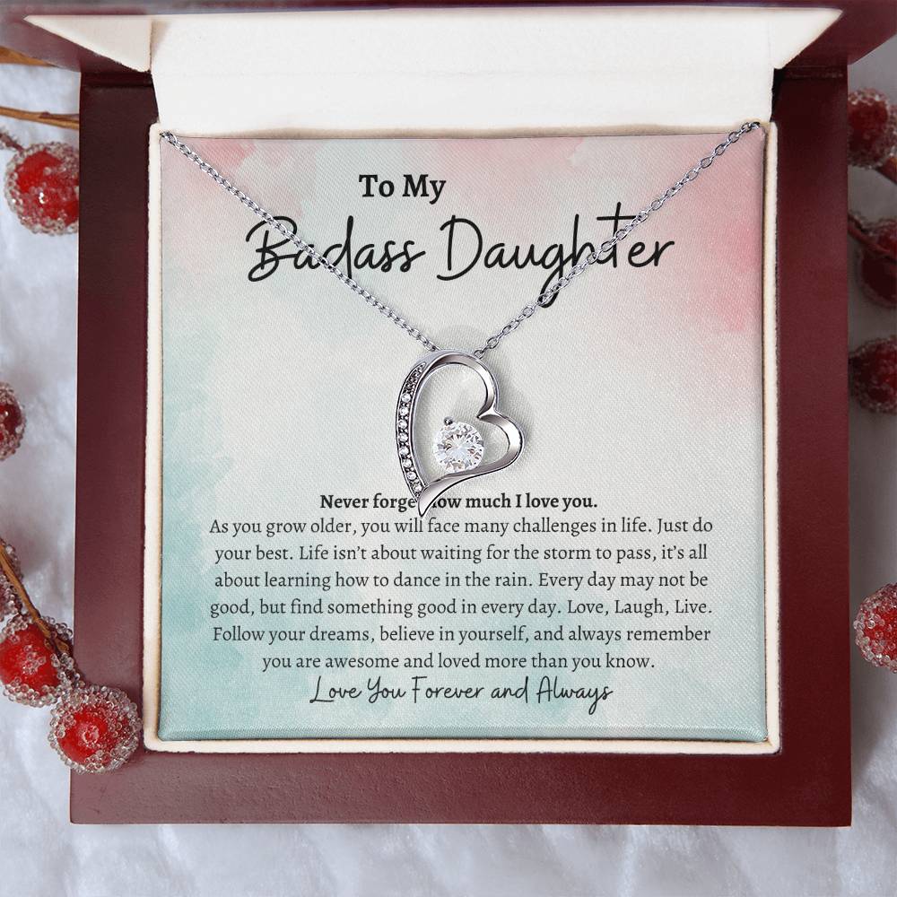 To My Badass Daughter  | Forever Love Necklace -sp