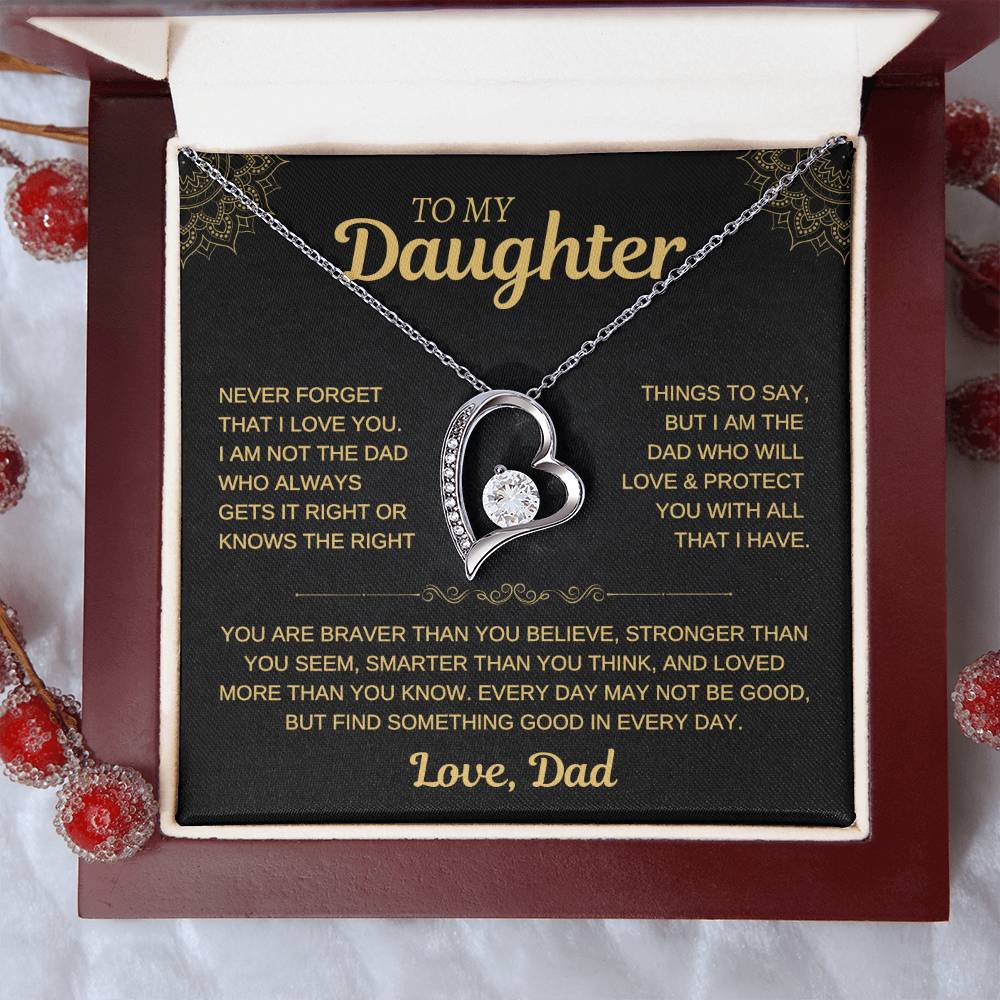 To My Daughter - Love Dad - Beautiful Gift Necklace
