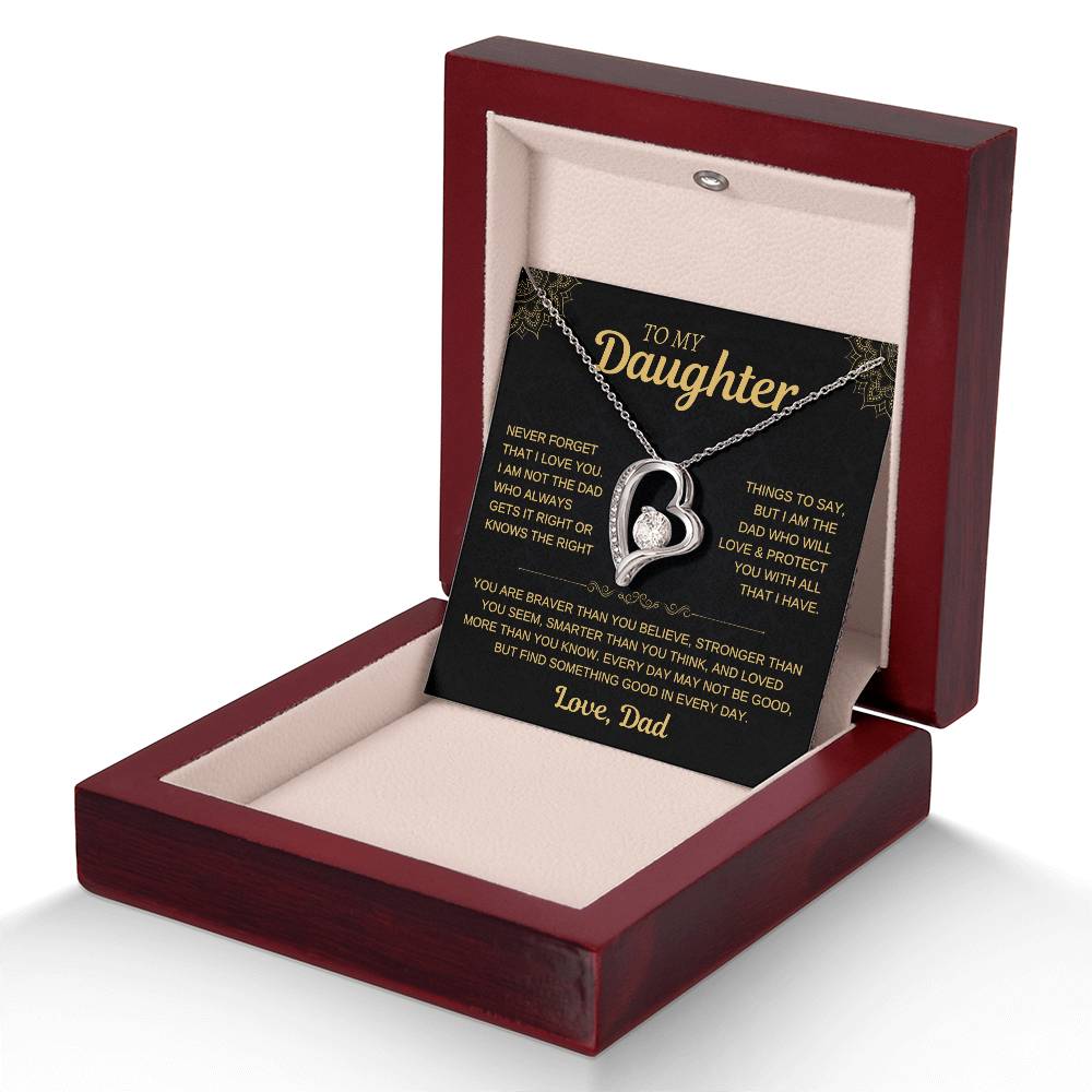 To My Daughter - Love Dad - Beautiful Gift Necklace