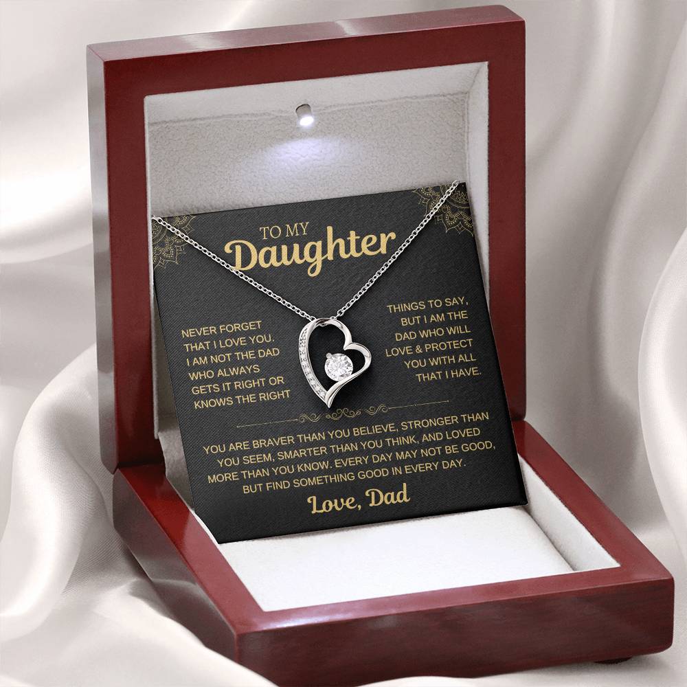 To My Daughter - Love Dad - Beautiful Gift Necklace