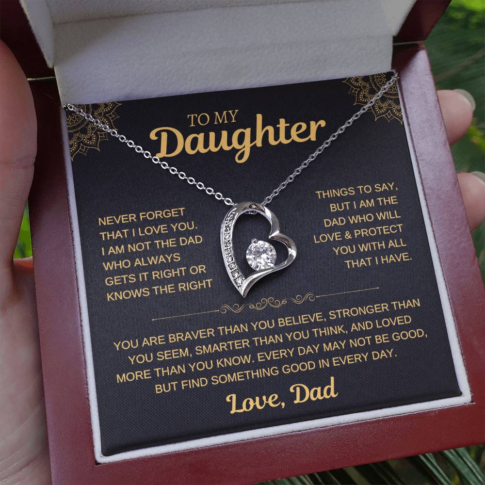 To My Daughter - Love Dad - Beautiful Gift Necklace