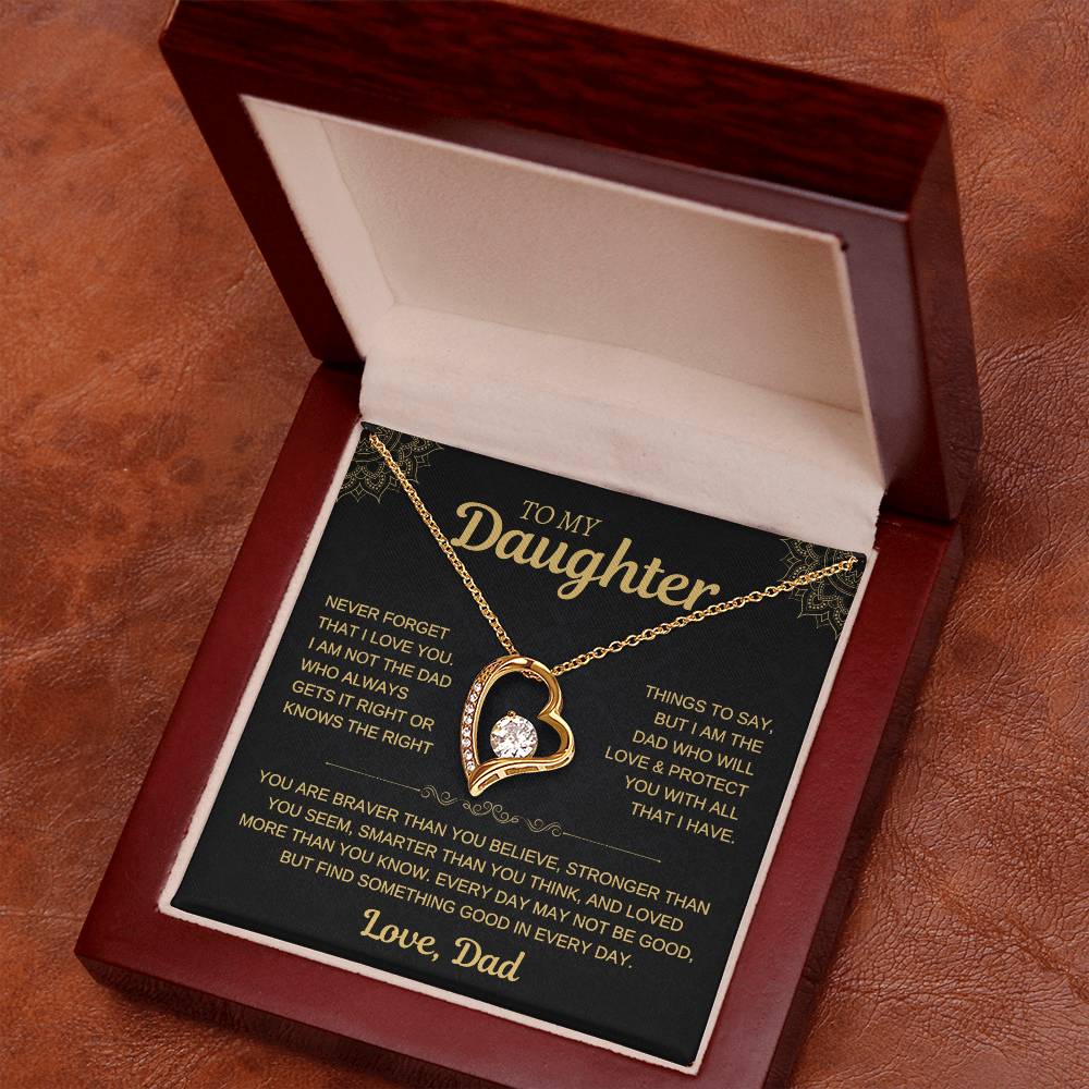 To My Daughter - Love Dad - Beautiful Gift Necklace