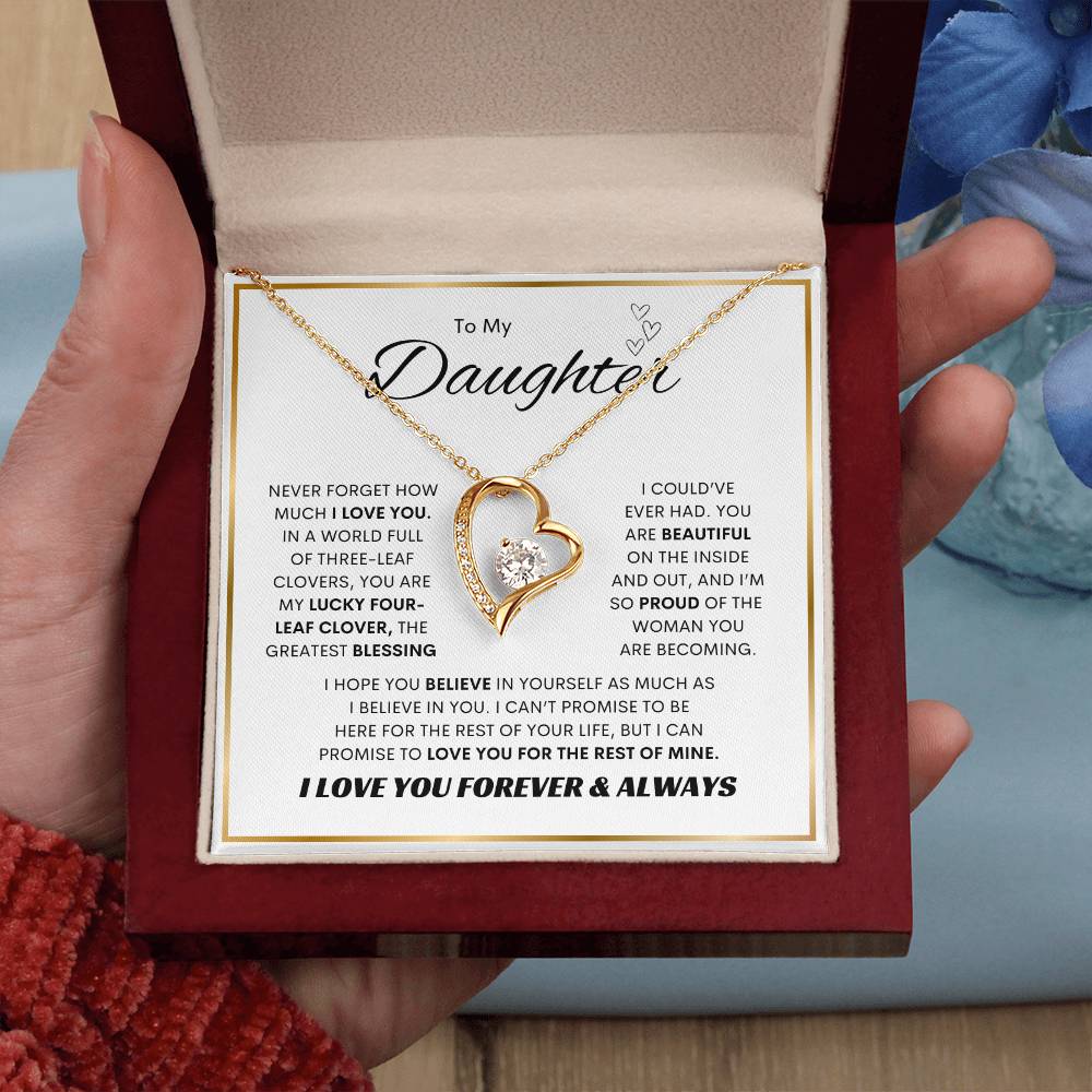 To My Daughter | Forever Love Necklace | SQ Gold Frame