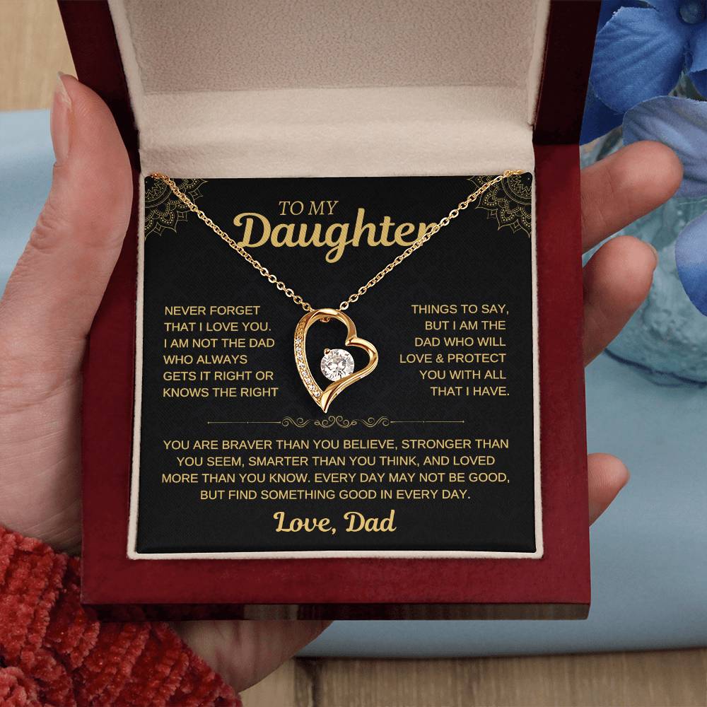 To My Daughter - Love Dad - Beautiful Gift Necklace